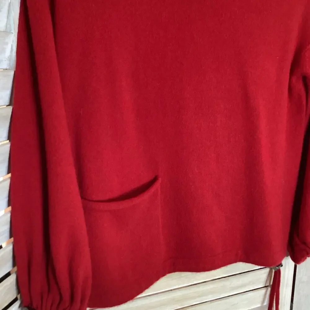 Childress Y2K Red 100% Cashmere Cropped Blouson Pocket Sweater 1 S